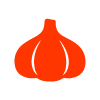 red garlic bulb illustration representing healthy cooking with benefits for 11 recipes or dishes